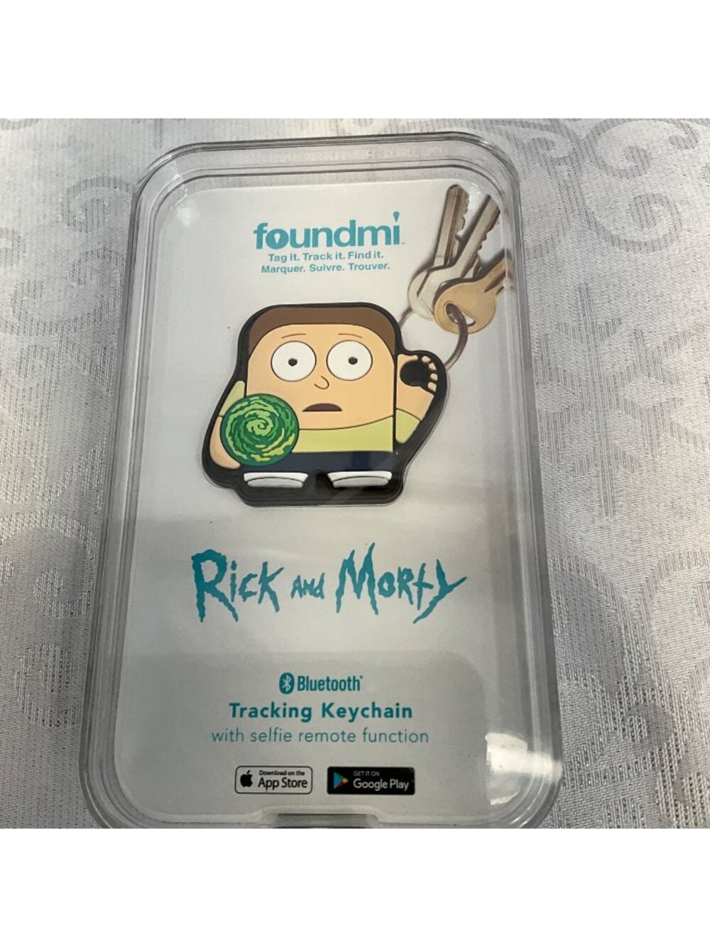 Rick & Morty Bluetooth Tracking Keychain With Selfie Remote Function By Foundmi